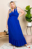 Plus Size Modal ROYAL BLUE RUFFLE HEM Maxi Dress