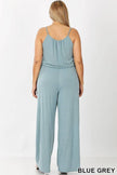 PLUS SPAGHETTI STRAP JUMPSUIT WITH POCKETS