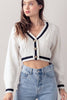 Oh So Preppy Button Down Cropped Cardigan Sweater