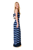 Sea Blue Escape to Saint Tropez Halter Cutout Fringe Maxi Dress