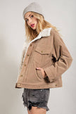 Corduroy Sherpa Lined Button Down Jacket