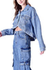 Lana High-Low Women's Crop Light Washed Denim Jacket