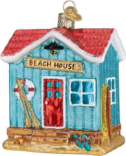 Old World Christmas House Ornament, Beach Blue 20112