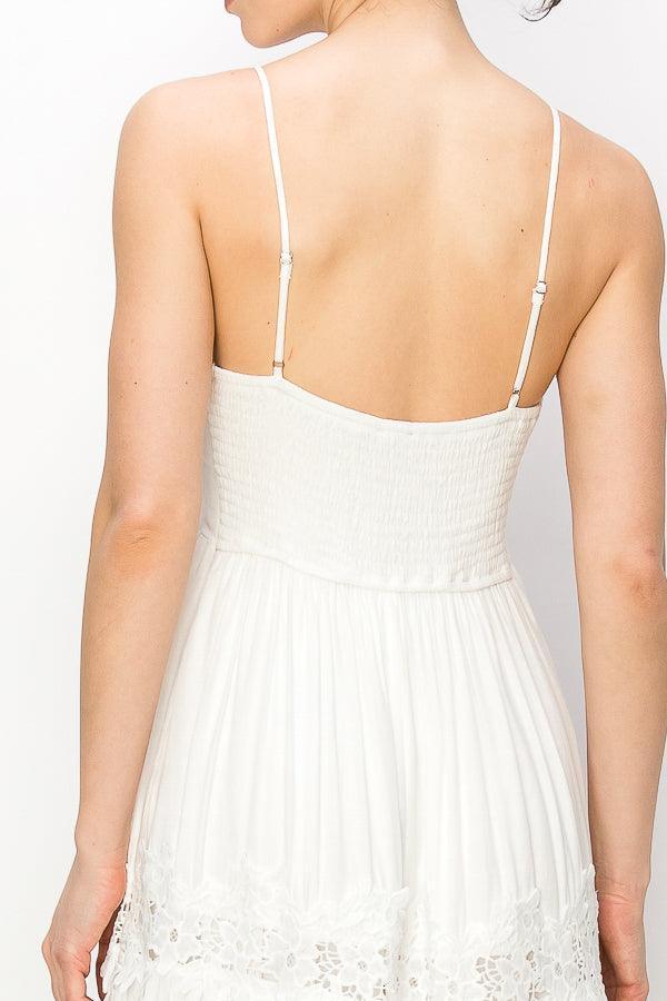 Sweetheart Tiered Floral Lace Trim Maxi Dress - Cape Cod Fashionista