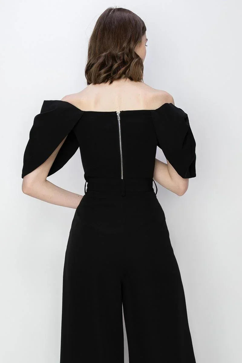 Ina Puff Sleeve Off Shoulder Crop Top with Flap Sleeves - Cape Cod Fashionista