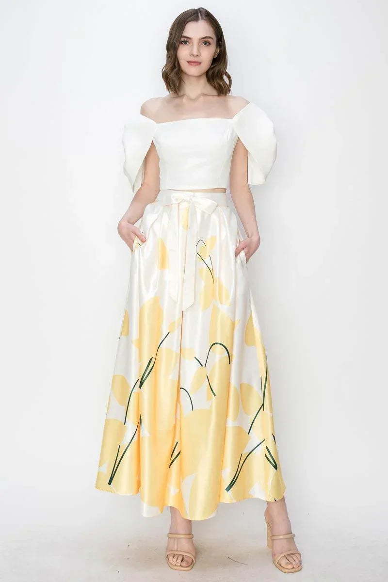 Ina Puff Sleeve Off Shoulder Crop Top with Flap Sleeves - Cape Cod Fashionista