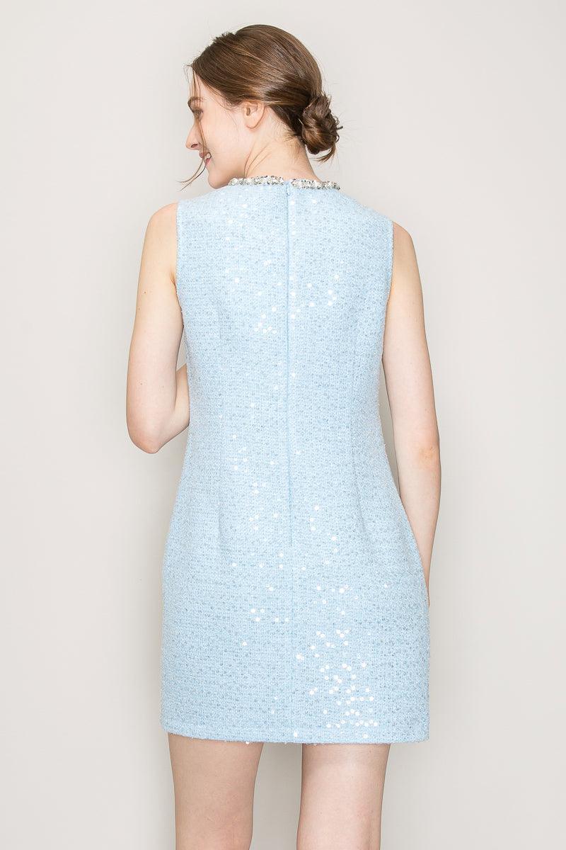 Ina Sequin Bead Embellished Sleeveless Mini Dress - Cape Cod Fashionista