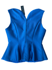 Gracia Blue Zip-Up Evening Vest