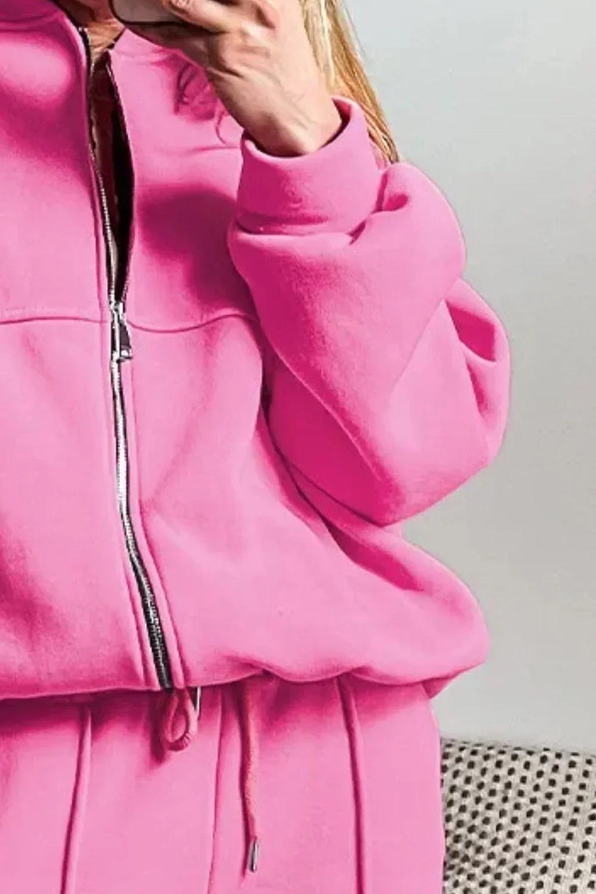 Zip Up Long Sleeve Top and Pants Set - Cape Cod Fashionista