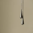 Long Teardrop Chain Drop Earrings | Silver Stainless Steel