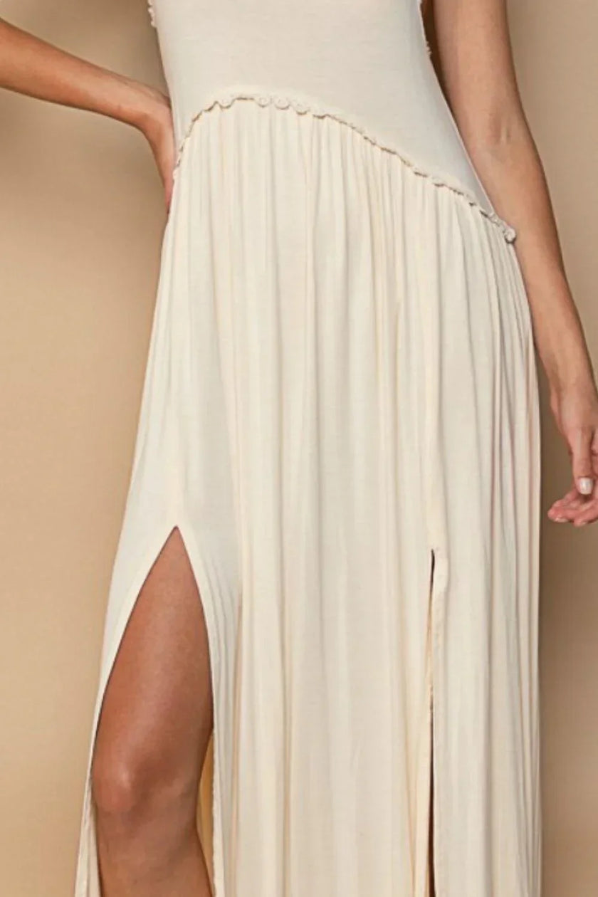 POL Sleeveless Back Zipper Front Slit Maxi Dress - Cape Cod Fashionista