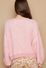 POL Round Neck Heart Patch Zipper Point Sleeve Sweater - Cape Cod Fashionista