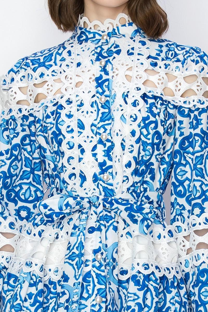 Skyler's Crochet Detail Lace Hem Mini Dress