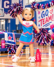 Cheerleader Outfit Uniform Pom Poms Shoes Megaphone Bow Fits 14.5 Inch Doll Wellie Wishers