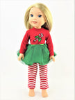 18 Inch Doll Candy Cane Tutu Dress Leggings Fits American Girl Christmas