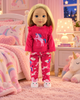 14.5 Inch Doll Pink Unicorn Rainbow Pajamas Set Fits American Girl Wellie Wishers