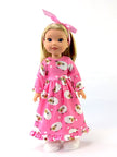 14.5 Inch Doll Pink Fuzzy Lamb Nightgown  PajamasFits Wellie Wishers