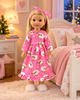 14.5 Inch Doll Pink Fuzzy Lamb Nightgown  PajamasFits Wellie Wishers