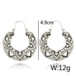 Antique Gold & Silver Ornate Filigree Boho Hoop Earrings | Vintage Statement Drops