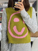 Smiley Round Neck Sweater Vest - Cape Cod Fashionista