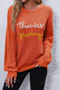 THANKSGIVING Round Neck Long Sleeve Sweater