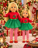 18 Inch Doll Candy Cane Tutu Dress Leggings Fits American Girl Christmas