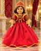 18 Inch Doll Red Gold Russian Inspired Gown 3 Pc Outfit Fits American Girl