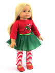 18 Inch Doll Candy Cane Tutu Dress Leggings Fits American Girl Christmas