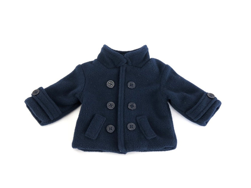 18 Inch Doll Navy Blue Peacoat Winter Jacket Double Breasted Fits American Girl