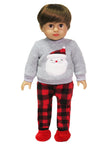 18 Inch Doll Christmas Pajamas | Santa Red Buffalo Plaid Pajama Set