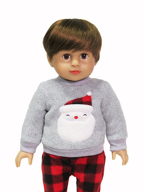 18 Inch Doll Christmas Pajamas | Santa Red Buffalo Plaid Pajama Set