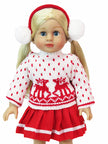 3-Piece Christmas Reindeer Sweater Outfit for  18-Inch American Girl Dolls