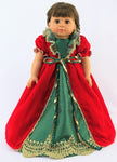 18 Inch Doll Victorian Christmas Dress Red Green Holiday Gown Fits American Girl