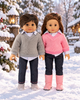 Pink Sweater Outfit Striped Shirt Jeans Boots Fits 18 Inch Doll  American Girl