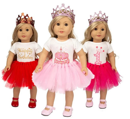 Girls Birthday Girl Unicorn Tee & 18” Doll Birthday Outfits – American Girl Compatible
