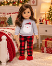 18 Inch Doll Christmas Pajamas | Santa Red Buffalo Plaid Pajama Set