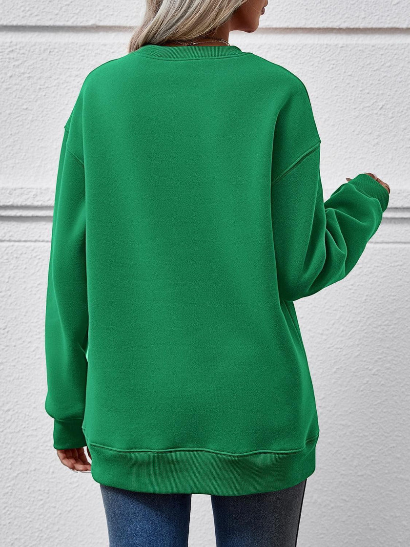 MERRY CHRISTMAS Round Neck Long Sleeve Sweatshirt - Cape Cod Fashionista