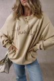 THANKFUL Round Neck Long Sleeve Sweatshirt