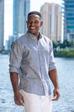 Peruvian 100% Linen Men's Salt & Pepper Shirt