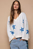 POL Long Sleeve Star Patch Sweater - Cape Cod Fashionista