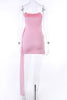 Strapless Pink Ruched Mini Dress