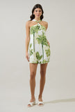 Women’s Palm Print Halter Mini Dress