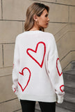 Angel Wings Heart Dropped Shoulder Long Sleeve Sweater - Cape Cod Fashionista