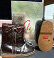 Eli Charol Marron Velvet-Bow Boot – NIB-Size 23