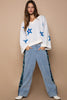 POL Long Sleeve Star Patch Sweater - Cape Cod Fashionista