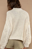 POL Mock Neck Cable Knit Sweater - Cape Cod Fashionista