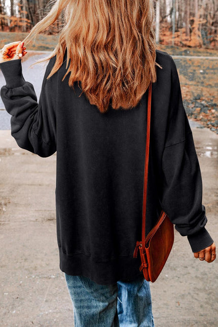 Sequin Football Patch Slit Sweatshirt - Cape Cod Fashionista