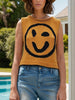 Smiley Round Neck Sweater Vest - Cape Cod Fashionista