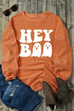 Letter Graphic Round Neck Long Sleeve Sweatshirt - Cape Cod Fashionista