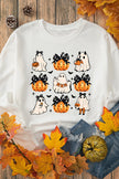 Pumpkin & Ghost Round Neck Long Sleeve Sweatshirt - Cape Cod Fashionista